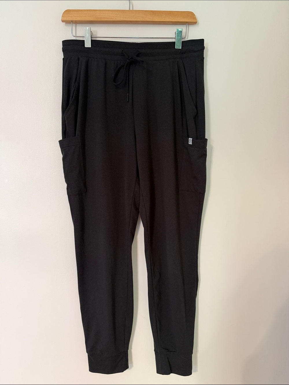 Frank & Oak Black Drawstring Cargo Joggers